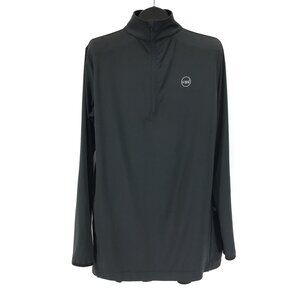 Veil Spark Half Zip Pullover Tunic Women's Large Black Mock Neck Active Fitness